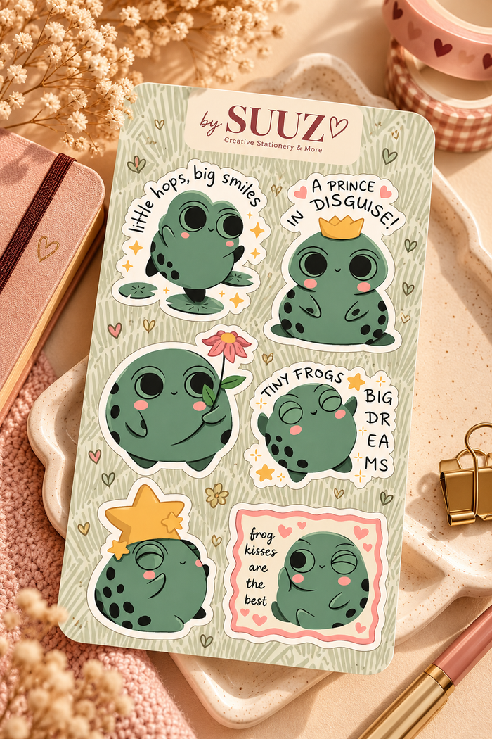 Funny frogs stickervel