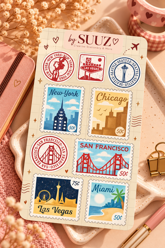 Postzegel stickervel